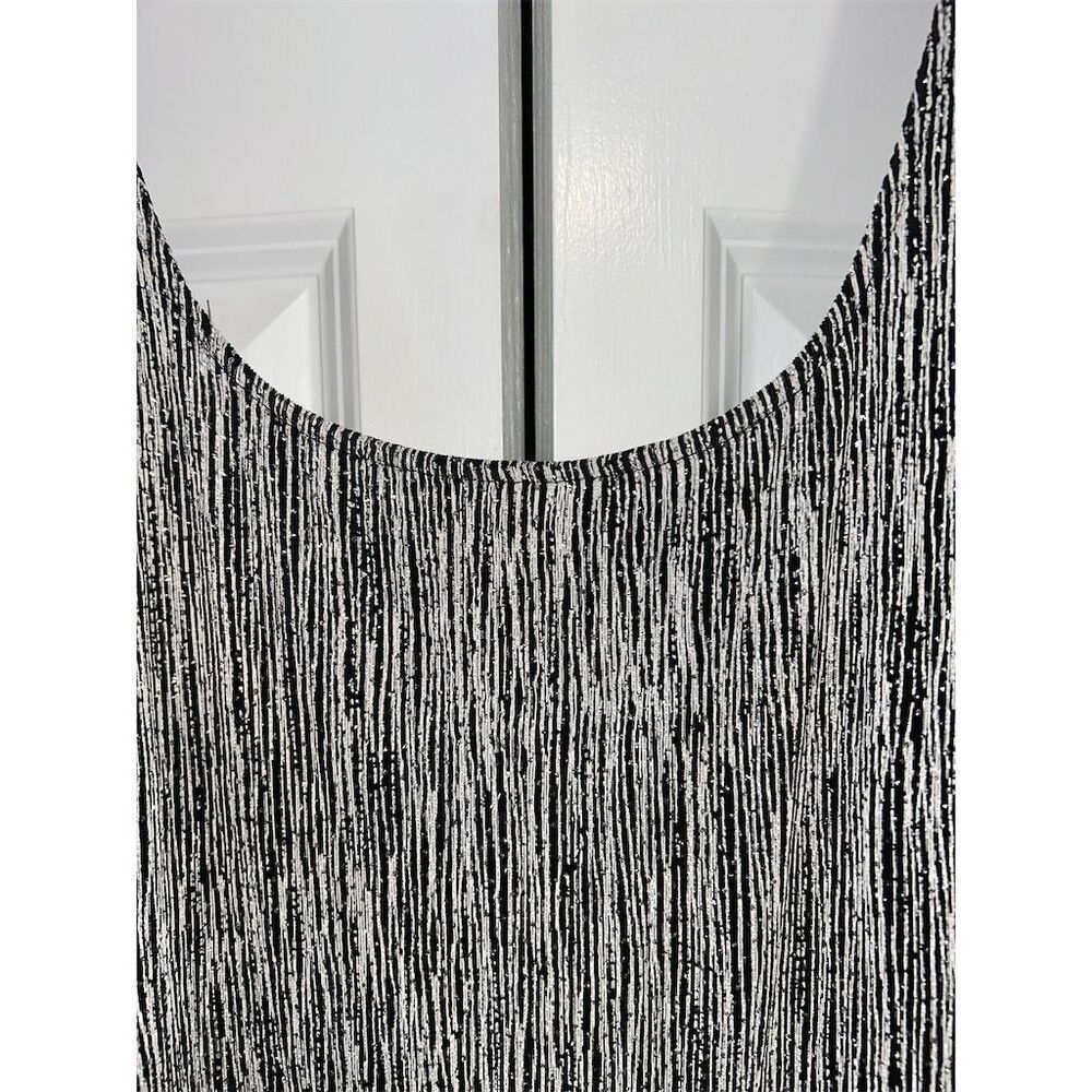 Alex Evenings Women's Sleeveless Glitter Tank Top Black 1X Party - Picture 2 of 4